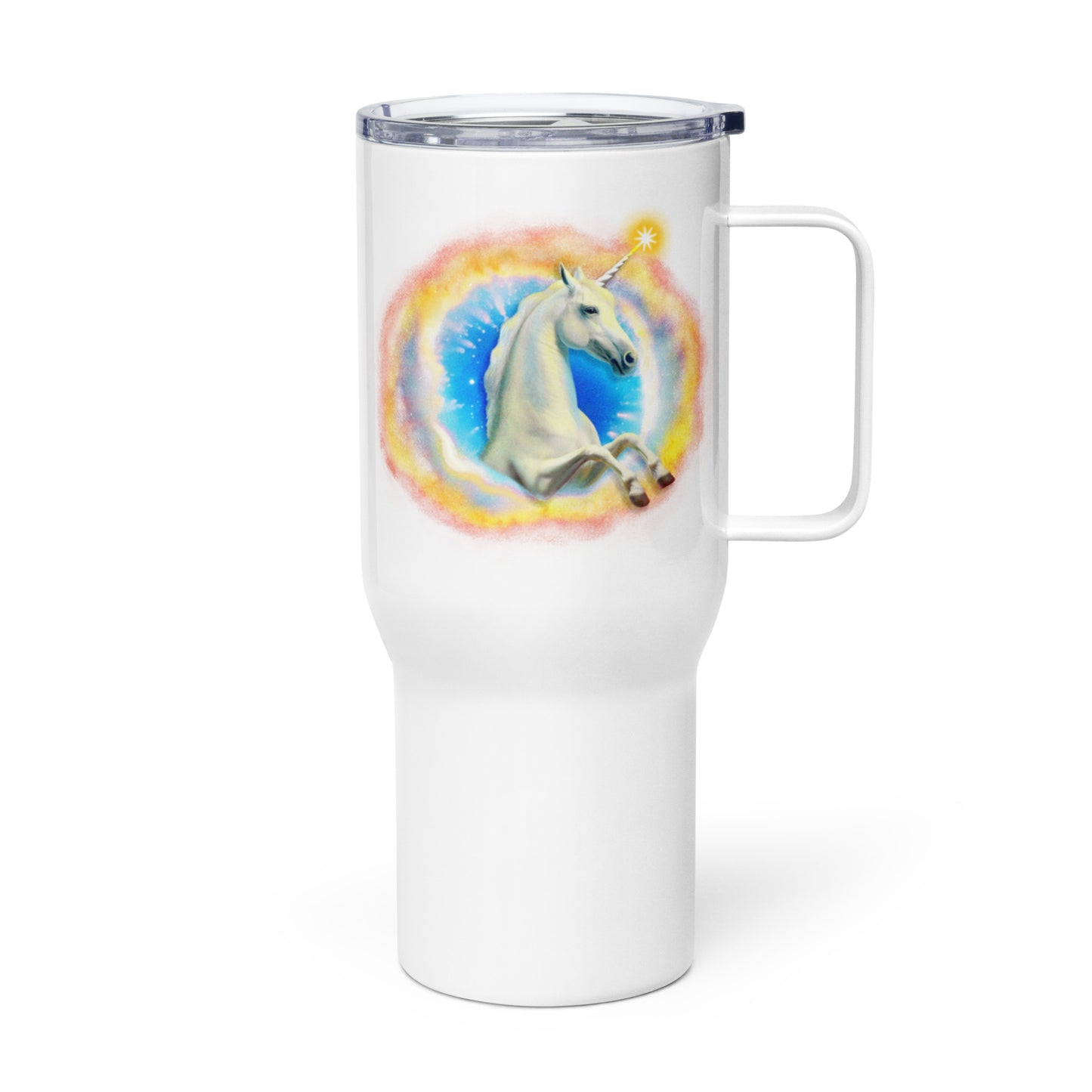 Unicorn Logo Travel Mug with Handle